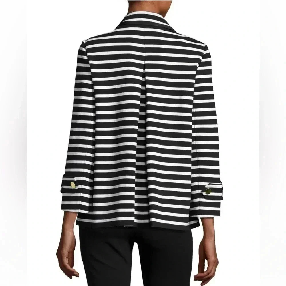 Kate Spade Broome Street Striped Short Pea Coat Jacket size 0 - Picture 3 of 8